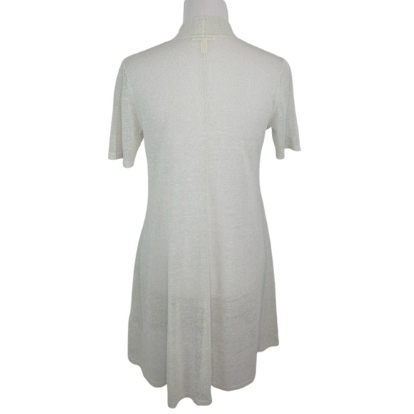 EILEEN FISHER Fine Organic Linen Crepe Shimmer Sheer Cardigan Women’s Size Large - Picture 2 of 11